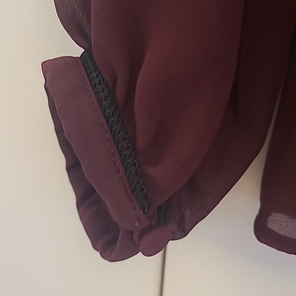 ALTUZARRA SHEER PEASANT Sheer BLOUSE EMBROIDERED RUBY RED HILL SIZE XS - Picture 7 of 13